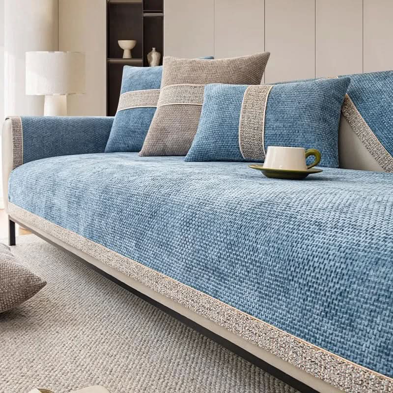 Bankhoes Met Antislip Onderkant Linnenlook Meubelbescherming Sofa Hoes Diverse Kleuren Maten Wasbaar | Sulvida