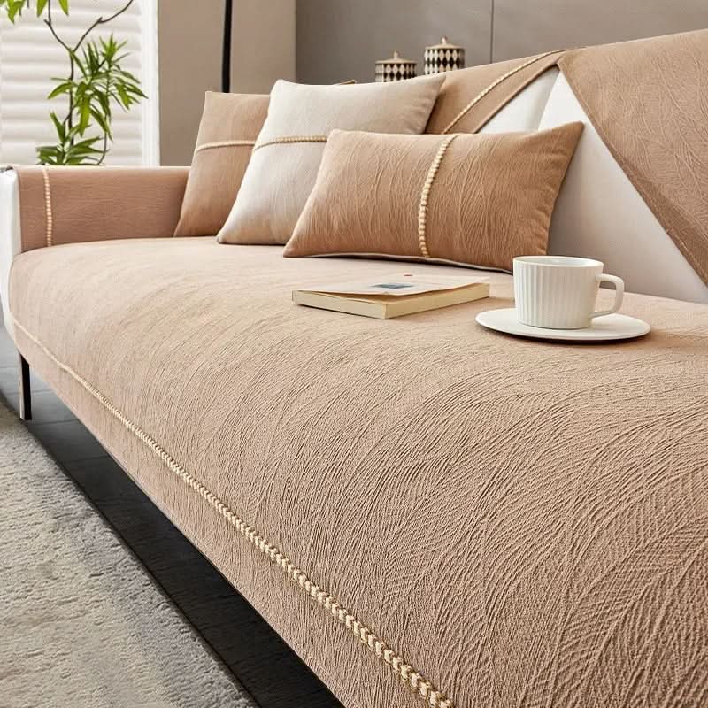 Bankhoes Met Antislip Onderkant Linnenlook Meubelbescherming Sofa Hoes Diverse Kleuren Maten Wasbaar | Sulvida