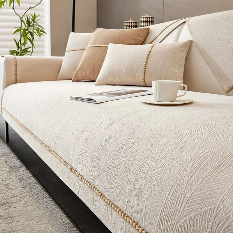 Bankhoes Met Antislip Onderkant Linnenlook Meubelbescherming Sofa Hoes Diverse Kleuren Maten Wasbaar | Sulvida