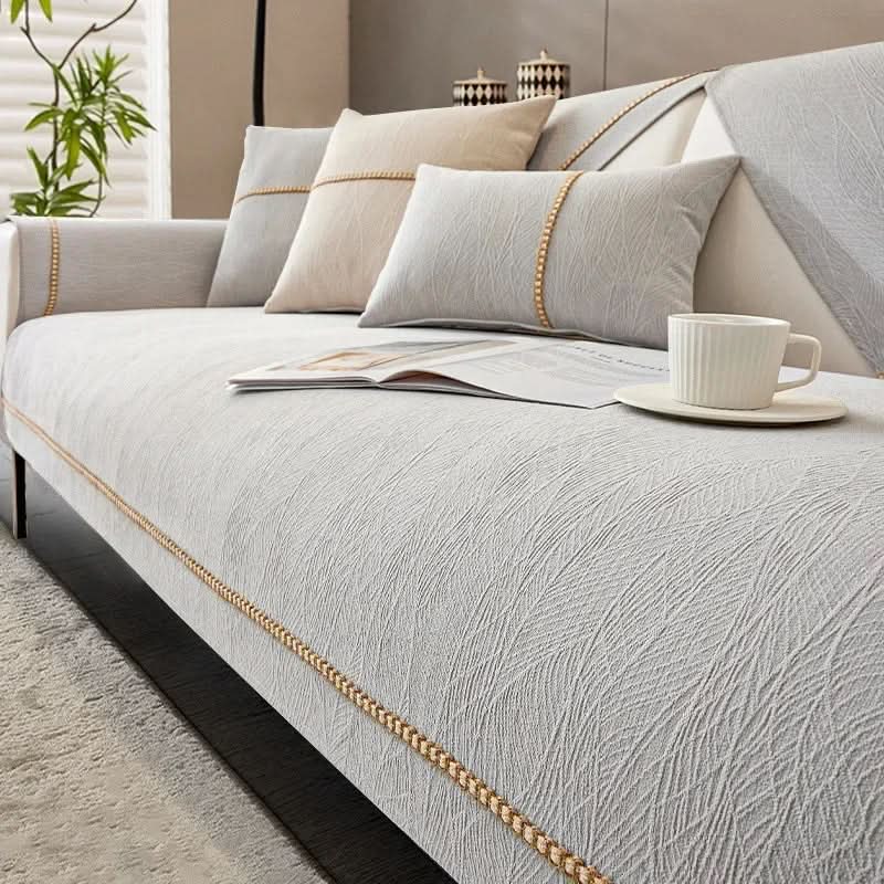 Bankhoes Met Antislip Onderkant Linnenlook Meubelbescherming Sofa Hoes Diverse Kleuren Maten Wasbaar | Sulvida