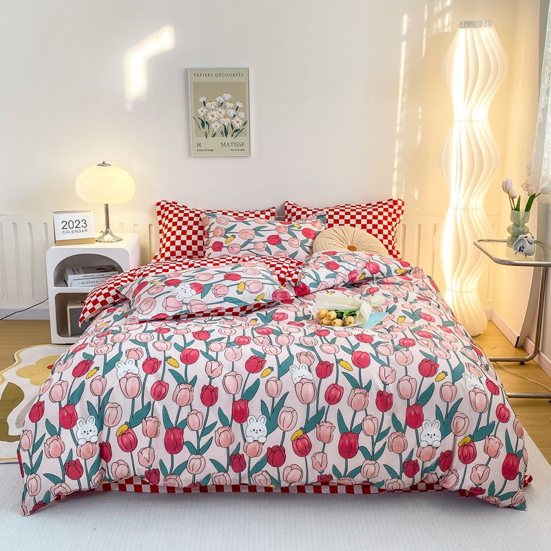 Dekbedovertrek Set Abstract Patroon Blauw Oranje Geometrisch Modern Zigzag Retro Design Stijlvol Slaapkamer | Sulvida