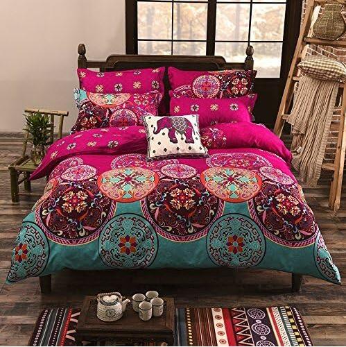 Dekbedovertrek Set Abstract Patroon Blauw Oranje Geometrisch Modern Zigzag Retro Design Stijlvol Slaapkamer | Sulvida