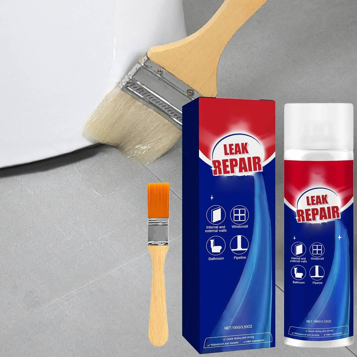 2-Delige Lekstop Waterdichte Sealant Spray – Direct Afdichten Noodlekkages Dak Goot Leiding Reparatie | Sulvida