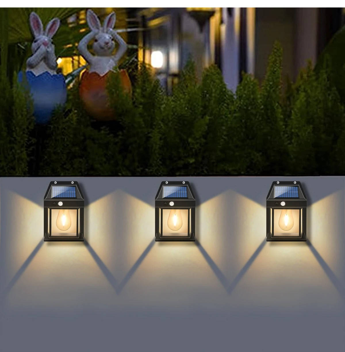 Zonne-energie wandlamp 2 stuks 8W buiten met bewegingssensor IP65 waterdicht 600 lumen tuinverlichting | Sulvida
