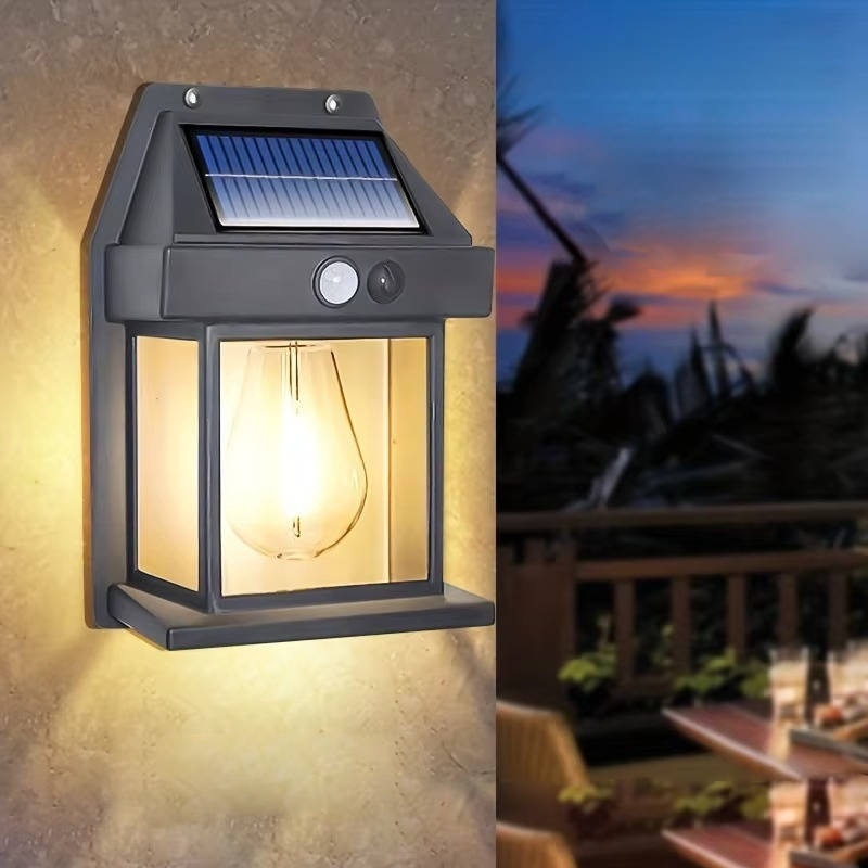 Zonne-energie wandlamp 2 stuks 8W buiten met bewegingssensor IP65 waterdicht 600 lumen tuinverlichting | Sulvida