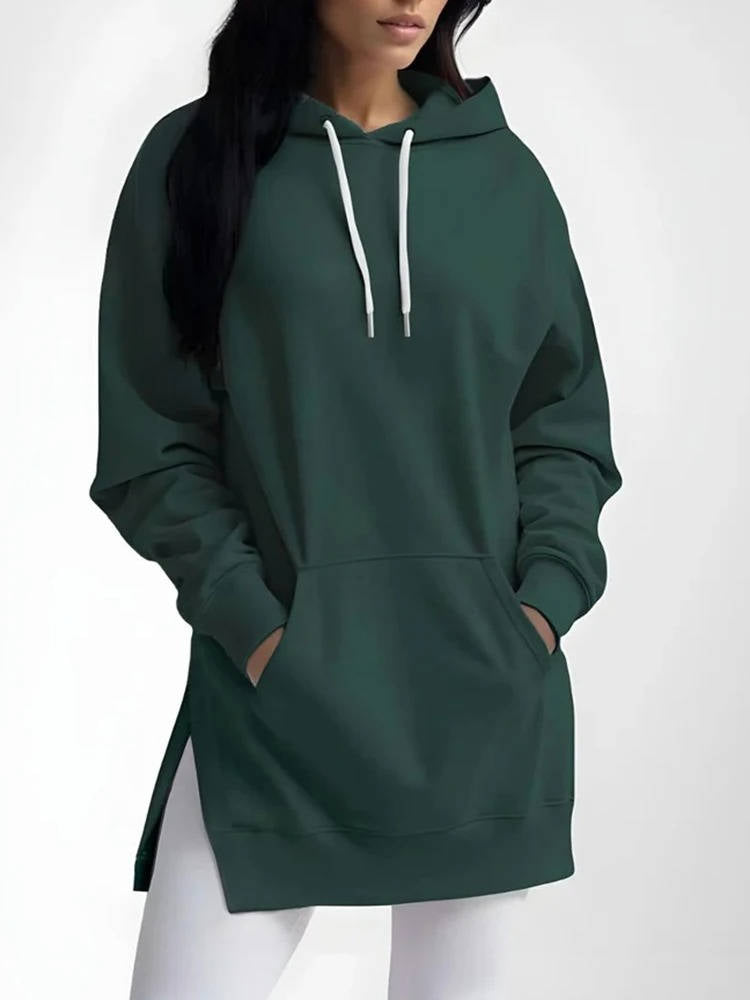 Oversized Hoodie Dress Dames Lange Zachte Trui Jurk met Capuchon Loungewear Comfortabel Winterkleding | Sulvida