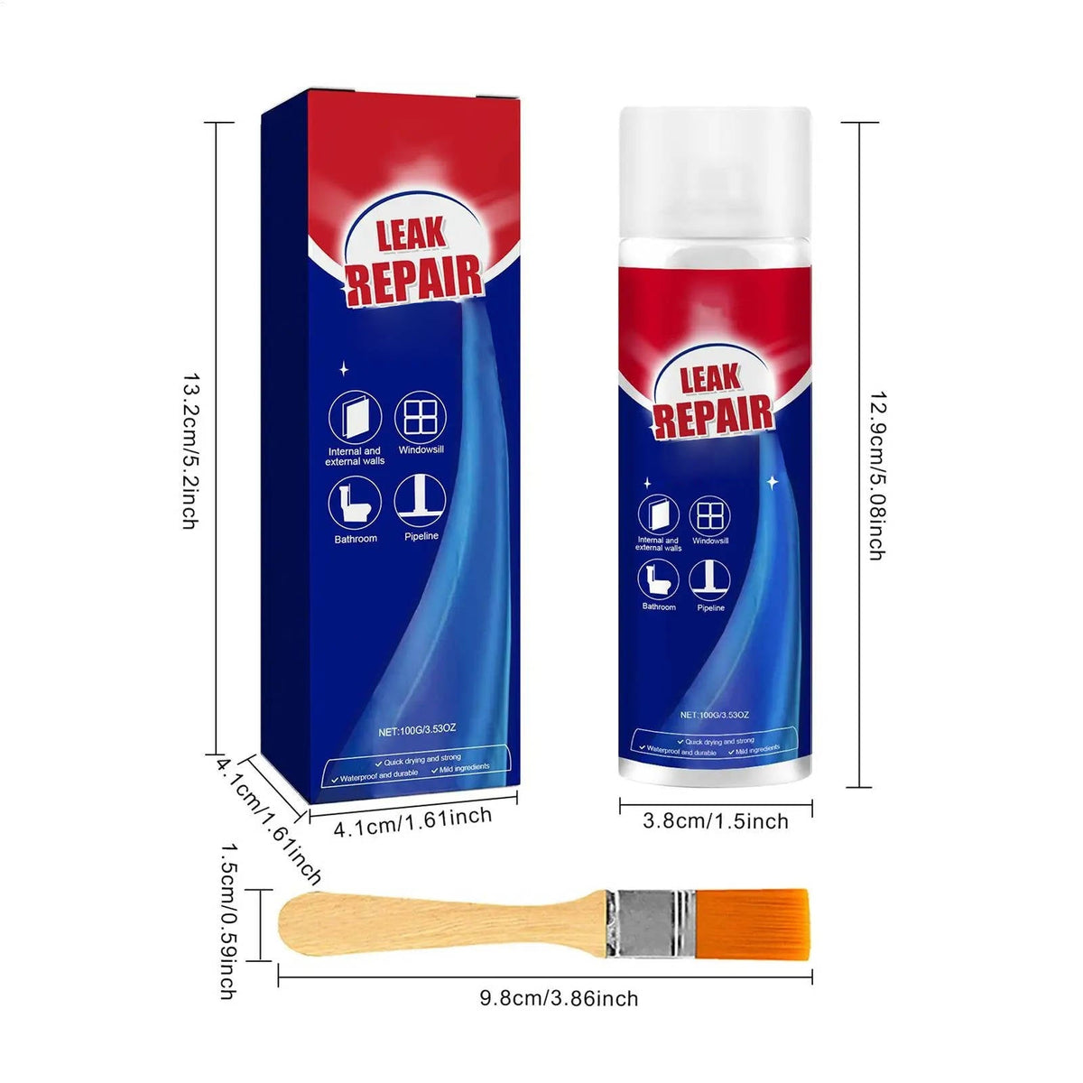 2-Delige Lekstop Waterdichte Sealant Spray – Direct Afdichten Noodlekkages Dak Goot Leiding Reparatie | Sulvida