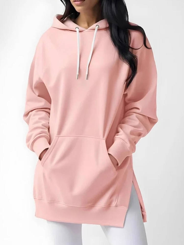 Oversized Hoodie Dress Dames Lange Zachte Trui Jurk met Capuchon Loungewear Comfortabel Winterkleding | Sulvida