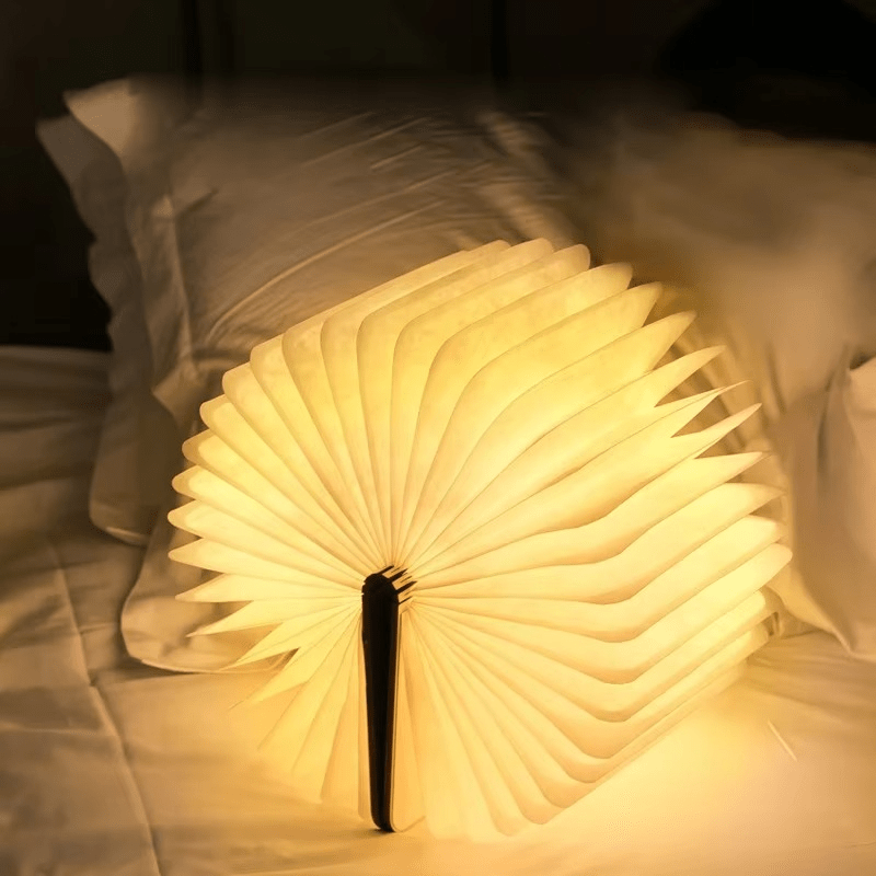 Opklapbare Tafellamp met LED Boekvorm Design 360° Verstelbaar Oplaadbaar Sfeerlicht Nachtlampje Leeslamp | Sulvida