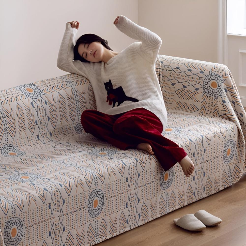 Dubbelzijdige Katoenen Plaid Zacht Deken Bed Bank Sprei Geruit Woonkamer Slaapkamer Woondecoratie Omkeerbaar | Sulvida