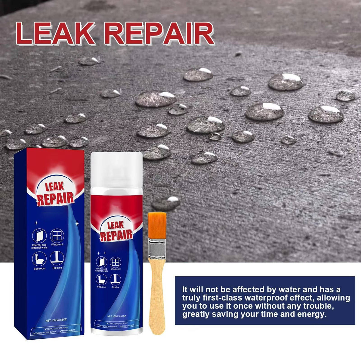 2-Delige Lekstop Waterdichte Sealant Spray – Direct Afdichten Noodlekkages Dak Goot Leiding Reparatie | Sulvida