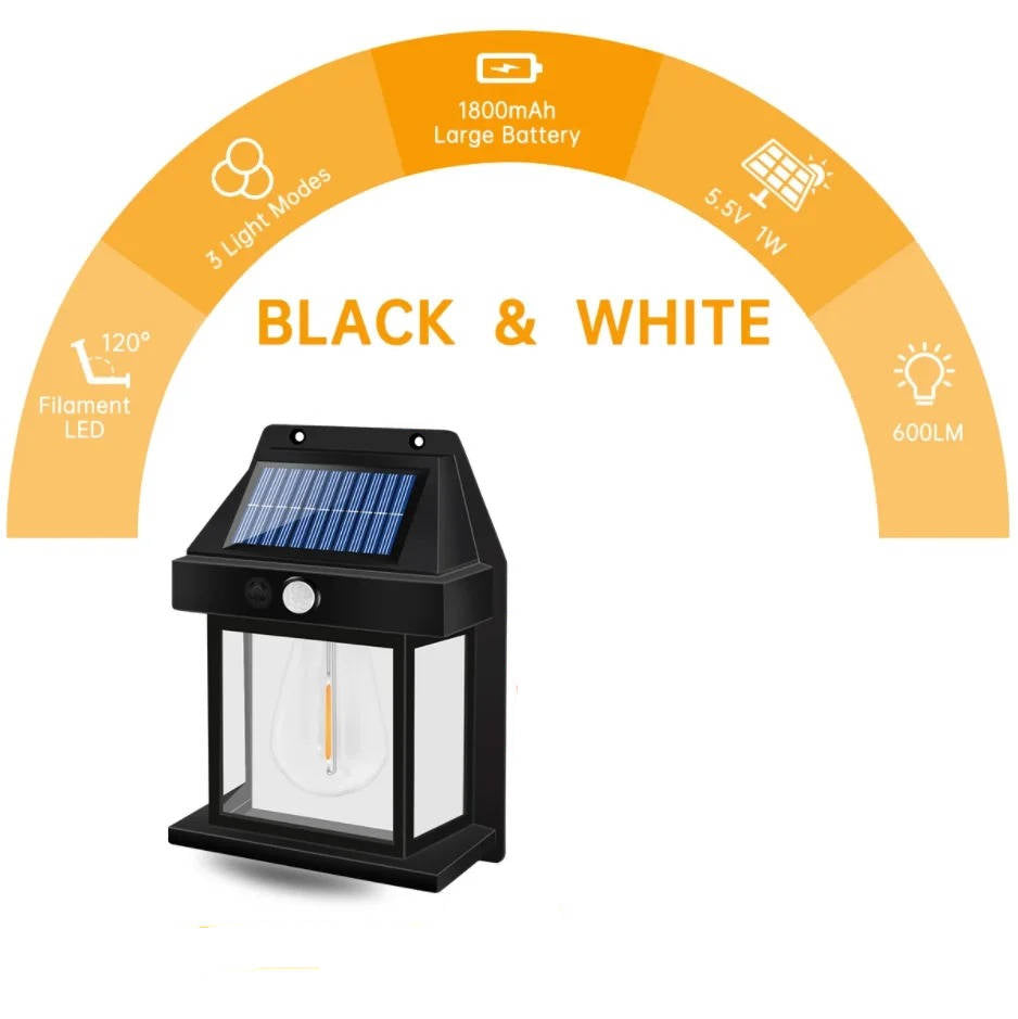 Zonne-energie wandlamp 2 stuks 8W buiten met bewegingssensor IP65 waterdicht 600 lumen tuinverlichting | Sulvida