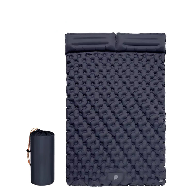 Matelas de camping gonflable pour deux personnes avec pompe intégrée, 180×130 cm, imperméable, en nylon TPU pour l’extérieur | Sulvida