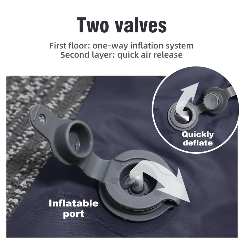 Matelas de camping gonflable pour 2 personnes avec pompe intégrée, imperméable en TPU et nylon, 200x130cm, camping en plein air | Sulvida