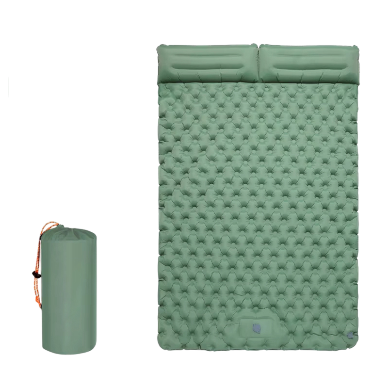 Matelas de camping gonflable pour deux personnes avec pompe intégrée, 180×130 cm, imperméable, en nylon TPU pour l’extérieur | Sulvida