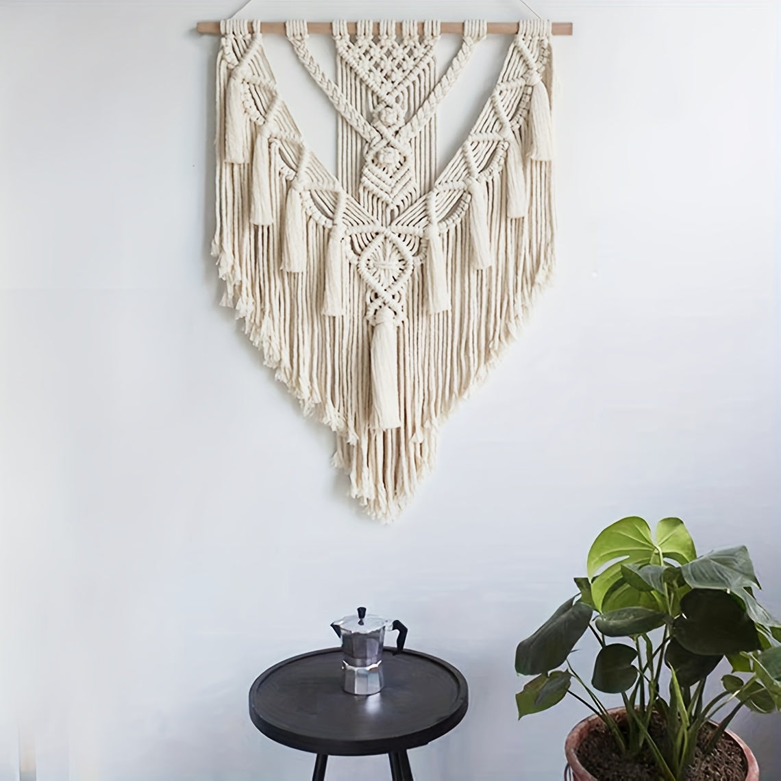 Handgeweven Wandkleed 70×45cm Bohemian Macramé Natuurvezel Huisdecoratie Wandhanger Slaapkamer Woonkamer | Sulvida