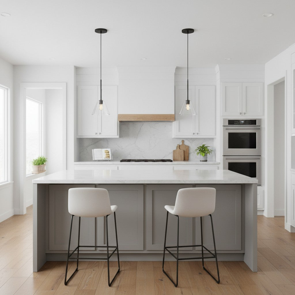 Glazen Hanglamp Kegelvorm voor Keuken Eetkamer Woonkamer Industriële Stijl Metalen Armatuur Designverlichting | Sulvida