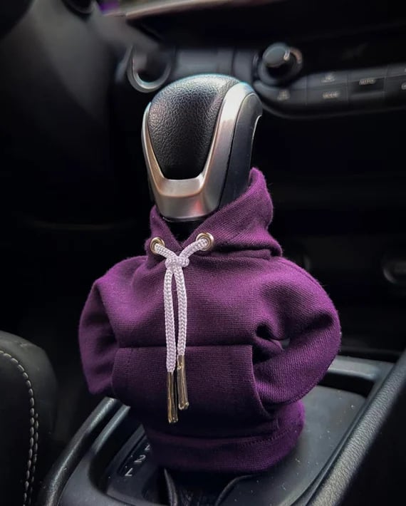 Mini housse de levier de vitesse en forme de sweat à capuche, accessoire décoratif amusant pour l'intérieur de la voiture, noir, orange, vert, sportif | Sulvida