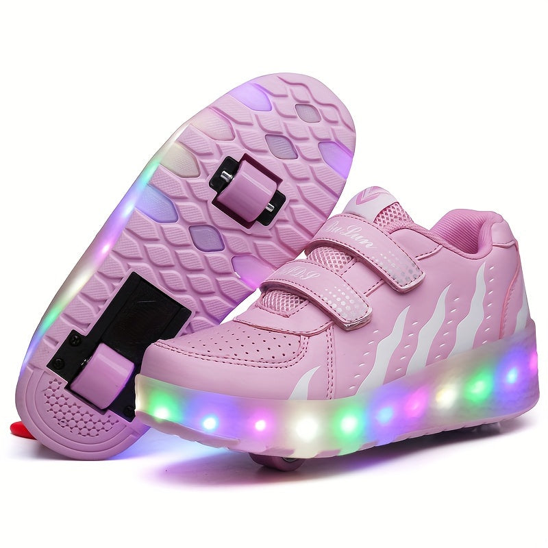 Rollerskates voor Kinderen met LED-Verlichting & Afneembare Wielen | Comfortabele Sneakers voor Actieve Beweging | Sulvida