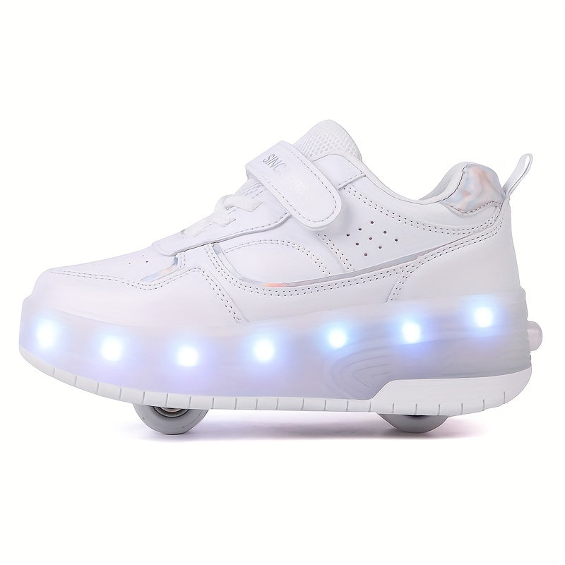 Kindersneakers met LED-Verlichting en Afneembare Wieltjes voor Bewegingsvrijheid en Actieve Spelende Kinderen | Sulvida
