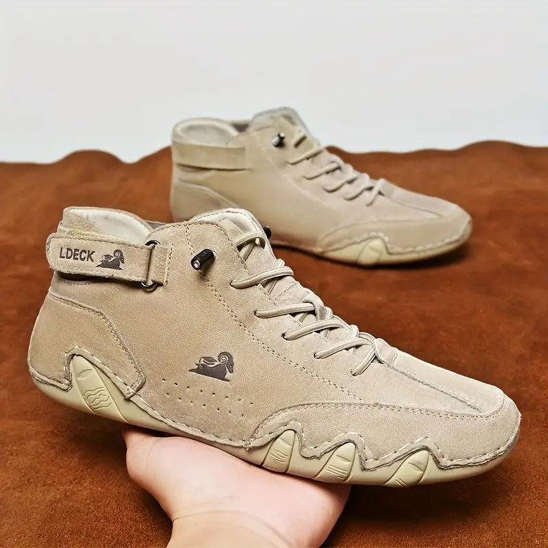 Waterdichte Herenschoenen Hoog met Elastische Sluiting Modern Stoer Ontwerp Leer Comfortabel Casual Dagelijks | Sulvida