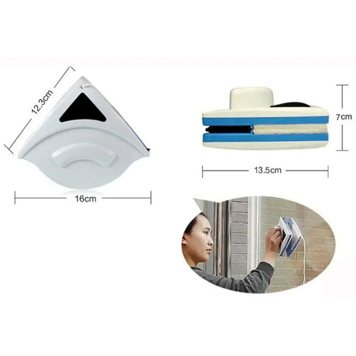 Magnetischer Fensterreiniger für Doppelverglasung, Glasreinigung auf beiden Seiten gleichzeitig | Sulvida