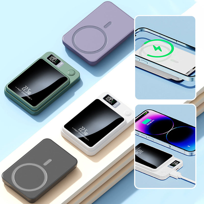 Powerbank 20.000mAh Ultra-Compact Draadloos Opladen Snellader 22,5W Drie Apparaten Tegelijk LED-Display | Sulvida