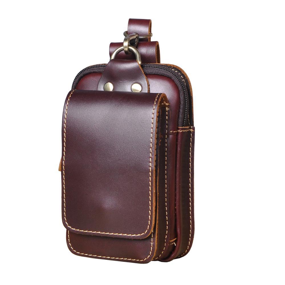 Heuptas Heren Leer Vintage Bruin Zwart Compacte Reistas Handsfree Draagcomfort Duurzaam Vakken Magneet | Sulvida