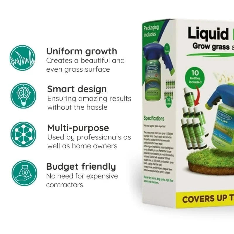 Vloeibaar graszaad spray voor het herstellen van kale plekken gazon tuinonderhoud milieuvriendelijk snel | Sulvida