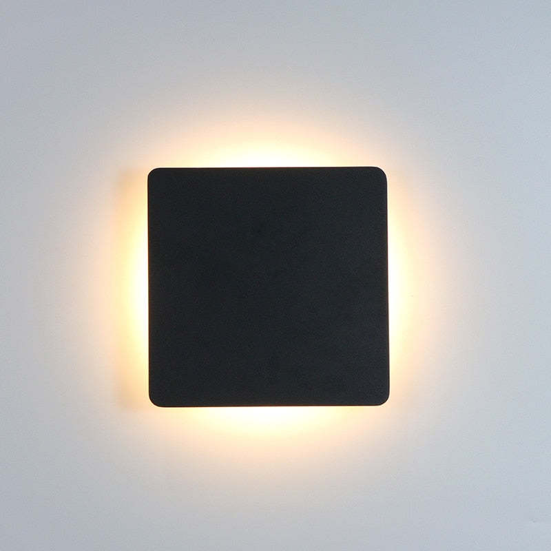 Minimalistische LED Wandlamp Metaal Buiten Binnen Wit Zwart Rond Vierkant Tuin Hal Verlichting Modern Design | Sulvida