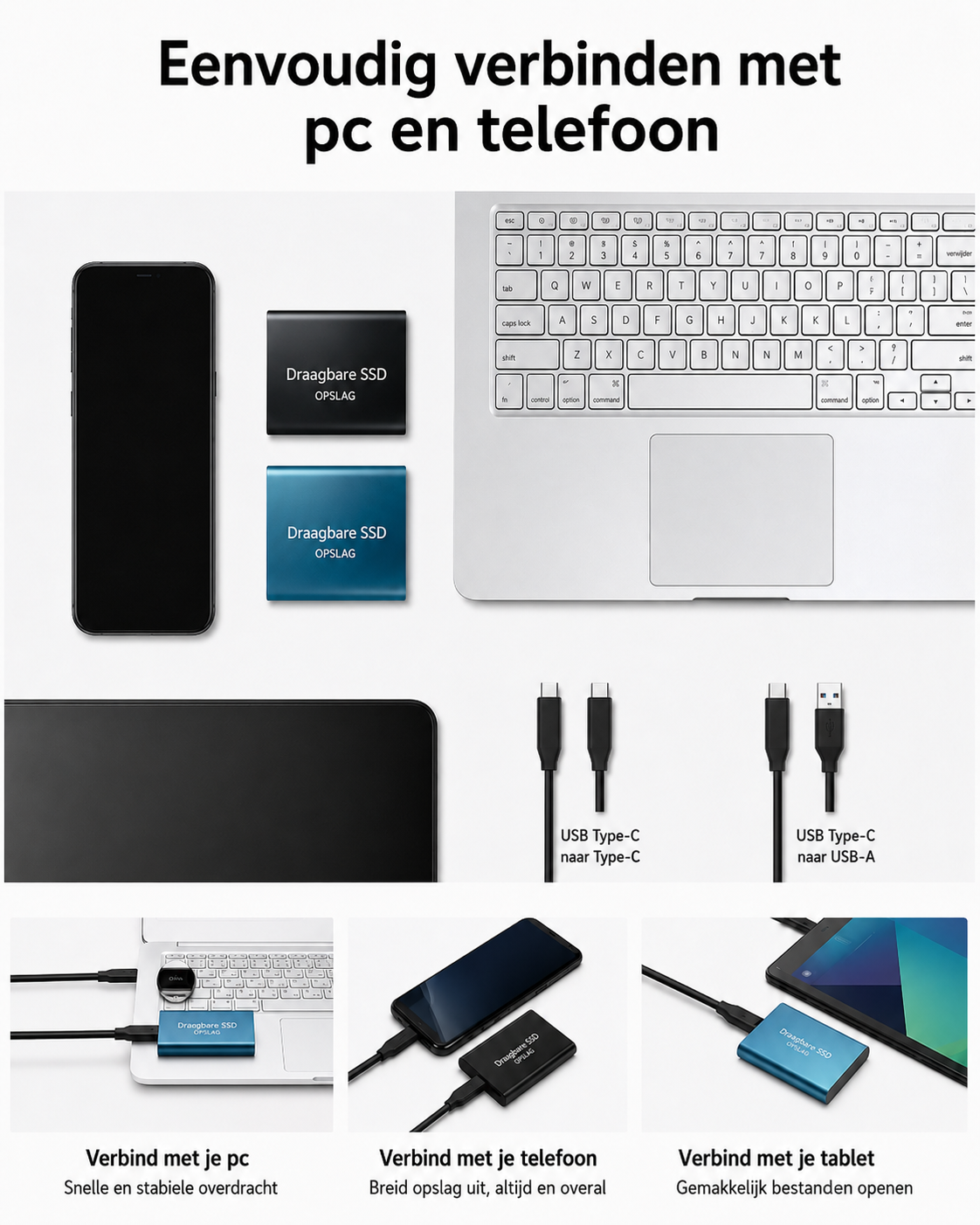 Externe Solid State Drive 128 TB Draagbare USB-C Snelle Gegevensopslag Compacte Aluminium SSD voor PC Laptop | Sulvida