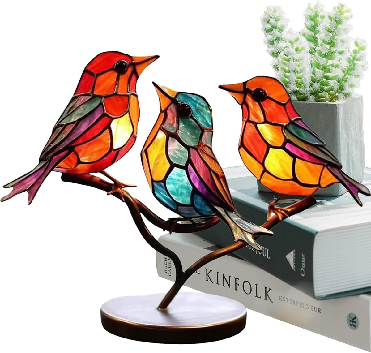 Decoratieve Vogelbeeldje Tafelornament Gekleurde Glazen Vogelsculptuur Woonkamer Decoratie Interieur | Sulvida