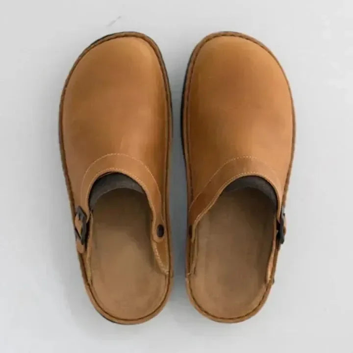 Slip-on instapklompen leer dames heren comfortabel casual schoenen dagelijks gebruik ergonomisch antislip zool | Sulvida