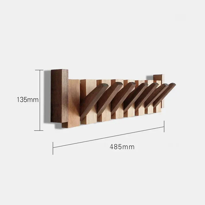 Houten wandkapstok met pianotoetsen design meerdere haken stijlvol organizer hal entree woonkamer gang | Sulvida