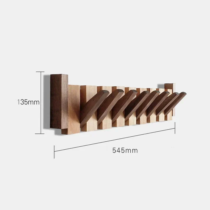 Houten wandkapstok met pianotoetsen design meerdere haken stijlvol organizer hal entree woonkamer gang | Sulvida
