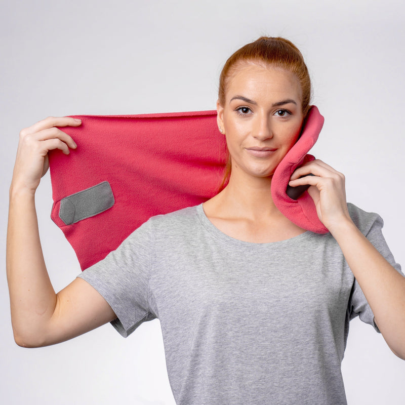 Nekkussen Voor Op Reis Memory Foam Grijs Blauw Zwart Rood Ergonomische Reiskussen Met Verstelbare Sluiting | Sulvida