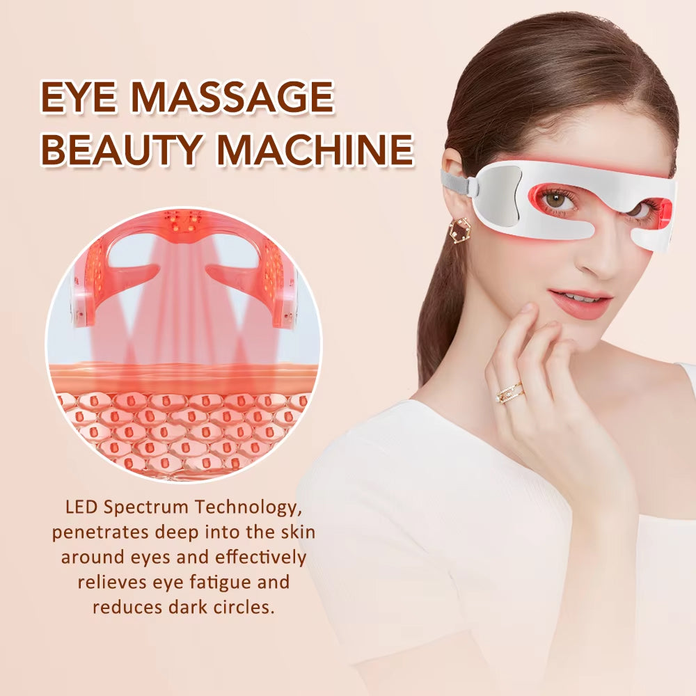 Appareil de massage LED pour les yeux avec mode vibration, chaleur et musique, pour le soin des yeux, la détente et la fatigue - Sulvida