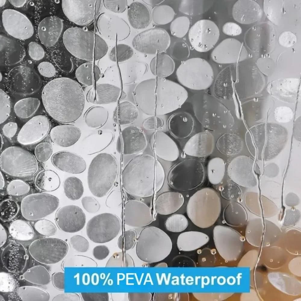 Transparant Douchegordijn met Kiezelstructuur Waterafstotend Bad Gordijn Spatscherm Badkamer Douchecabine | Sulvida