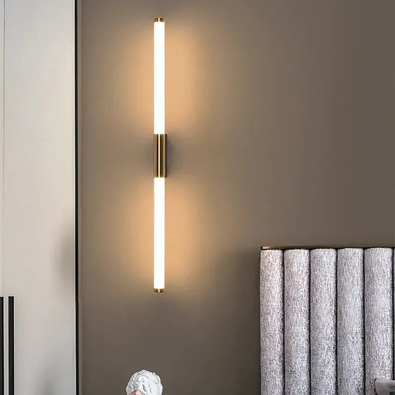 Minimalistische Lineaire Wandlamp Goud 49-69cm LED Waterdicht Badkamerspiegel Verlichting Modern Design | Sulvida