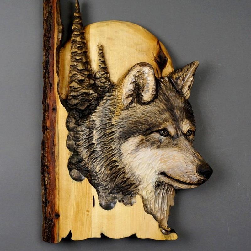 Handgesneden Houten Wanddecoratie Dieren 25×17cm Ambachtelijk Relief Kunst Natuurlijk Hout Muurdecoratie | Sulvida