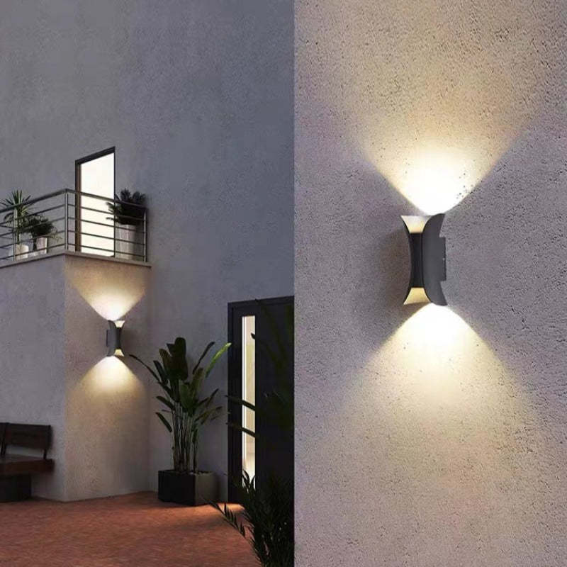 LED Wandlamp Gebogen Ontwerp voor Buiten IP65 Waterbestendig Moderne Tuinverlichting Zwart Wit Goud Buitenmuur | Sulvida