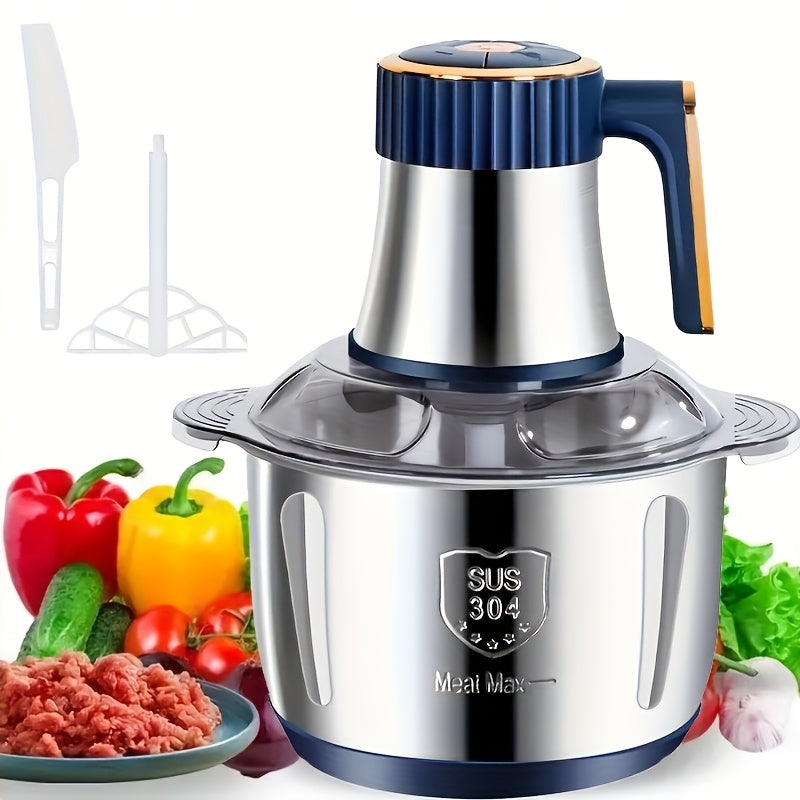 Elektrische Groentesnijder RVS 5L 5000 RPM Multifunctionele Foodprocessor Keukenhulp met Blauwe Greep | Sulvida