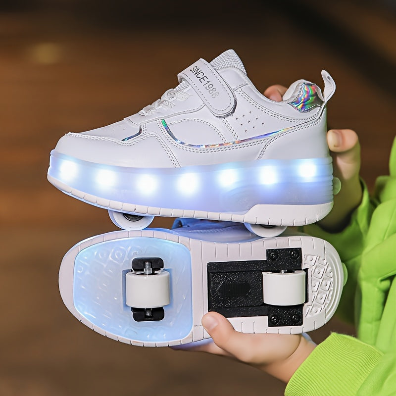 Kindersneakers met LED-Verlichting en Afneembare Wieltjes voor Bewegingsvrijheid en Actieve Spelende Kinderen | Sulvida