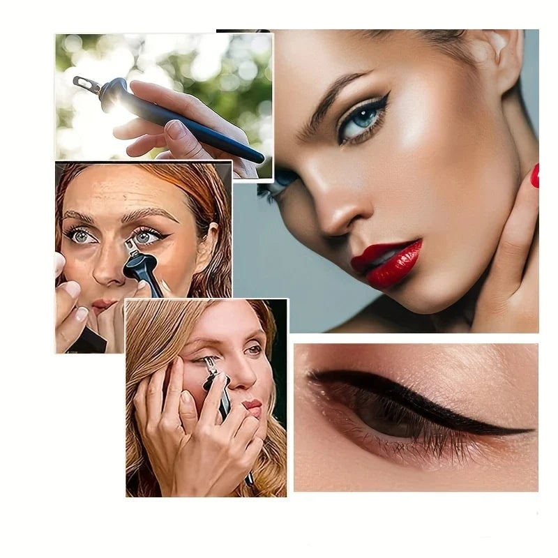 Eyeliner Stempel Set Kat-Eye Wing Sjabloon Zwart Bruin Perfect Symmetrisch Snel Opmaken Oogmake-up Tool | Sulvida