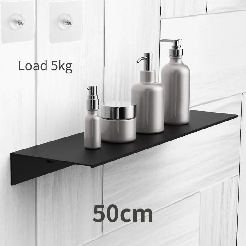 Zelfklevend Wandrek Zwevend Zonder Boren 30-50cm Badkamer Keuken Opbergsysteem Modern Design Wit Zwart | Sulvida