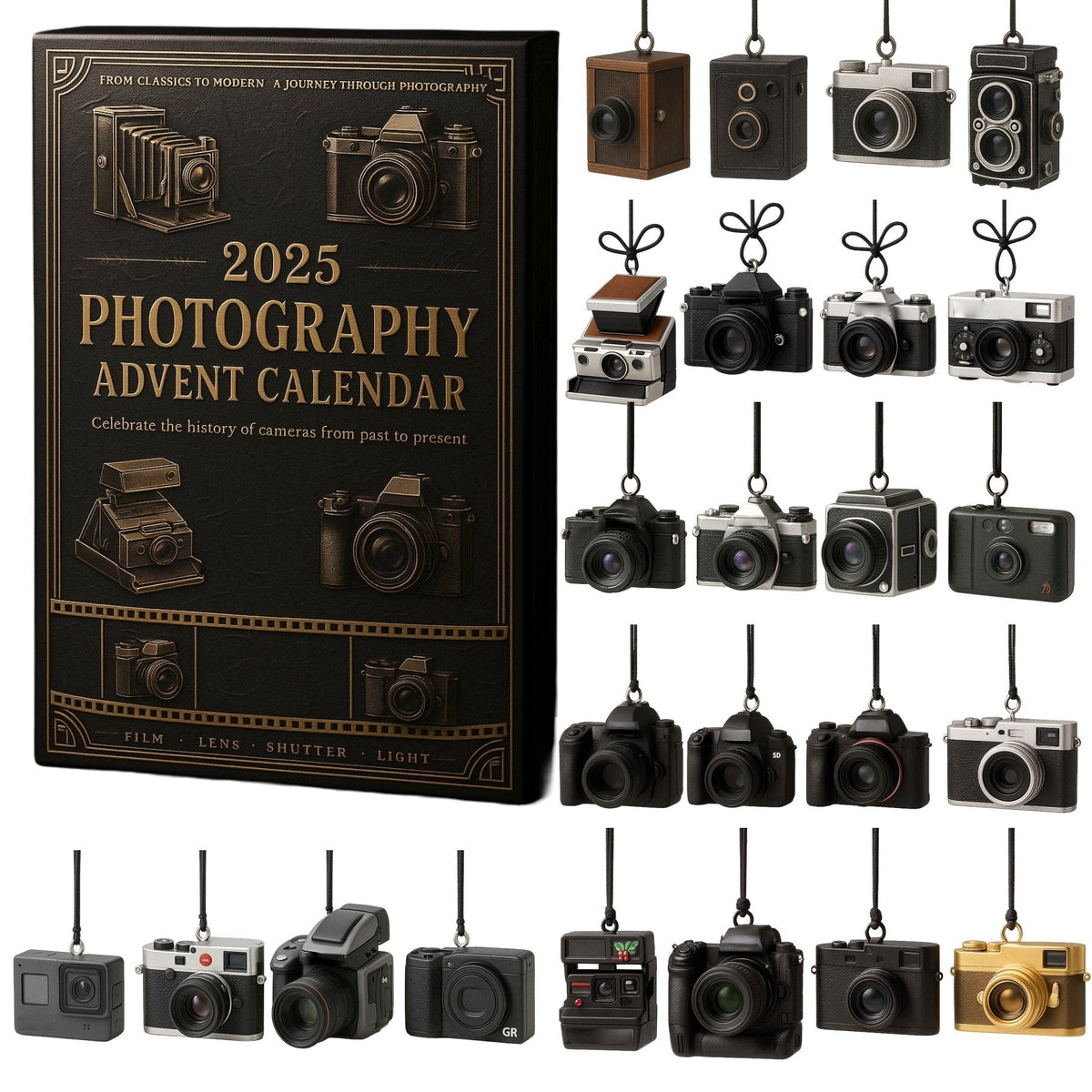 Fotografisch Verzamelkalender met 24 Miniatuurcamera's – Adventskalender Advent Cadeauset voor Fotoliefhebbers | Sulvida