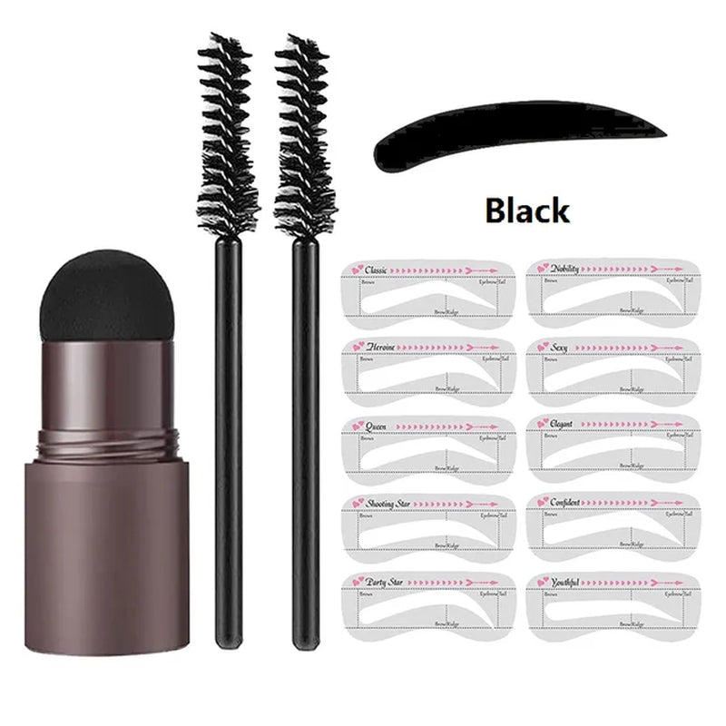 Wenkbrauw Stempel Styling Set 5 Kleuren Professionele Wenkbrauw Make-up Kit met Sjablonen en Poeder voor Beginners | Sulvida