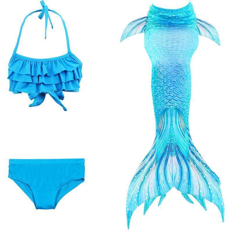 Zeemeermin Zwemset Meisjes 3-delig Bikini met Shorts en Staart Zwembad Strand Zomer Kinderkleding Zwemkleding | Sulvida