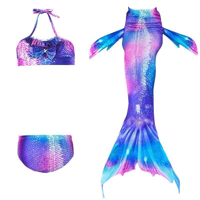 Zeemeermin Zwemset Meisjes 3-delig Bikini met Shorts en Staart Zwembad Strand Zomer Kinderkleding Zwemkleding | Sulvida
