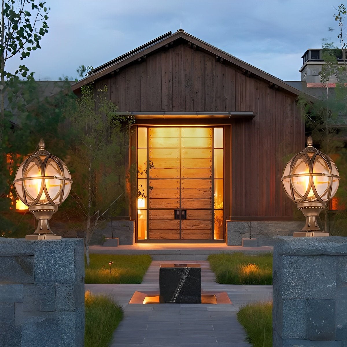 Buitenlamp Bol Paal Tuinverlichting Aluminium Glas Zwart Brons Wandlamp Landelijk Tuin Terras Patio Buiten | Sulvida